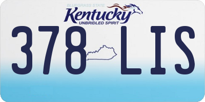 KY license plate 378LIS