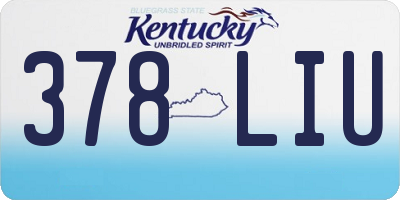 KY license plate 378LIU