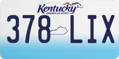 KY license plate 378LIX