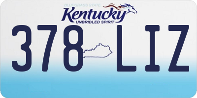 KY license plate 378LIZ