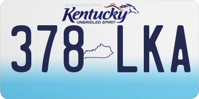 KY license plate 378LKA