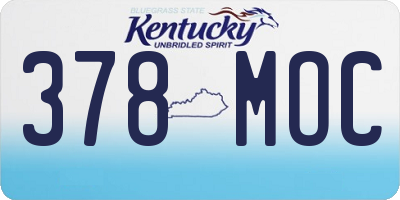KY license plate 378MOC