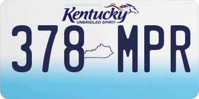 KY license plate 378MPR