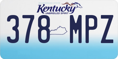 KY license plate 378MPZ
