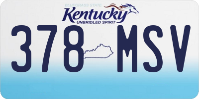 KY license plate 378MSV