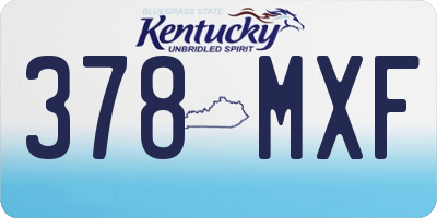KY license plate 378MXF