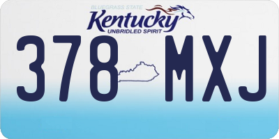 KY license plate 378MXJ