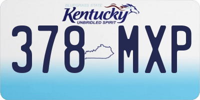 KY license plate 378MXP
