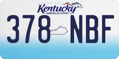 KY license plate 378NBF