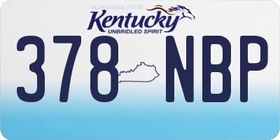 KY license plate 378NBP