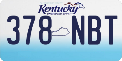 KY license plate 378NBT