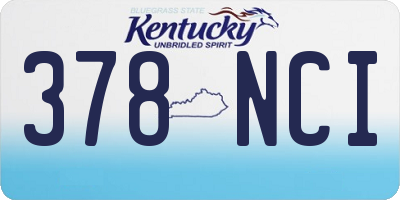 KY license plate 378NCI