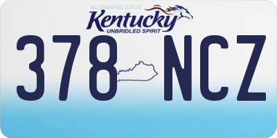 KY license plate 378NCZ