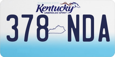 KY license plate 378NDA