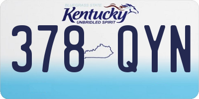 KY license plate 378QYN