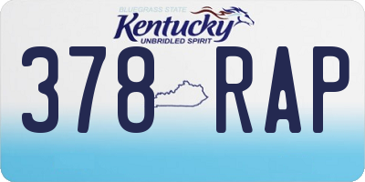 KY license plate 378RAP
