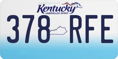 KY license plate 378RFE