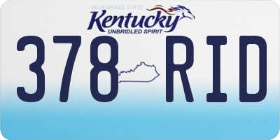 KY license plate 378RID