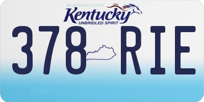 KY license plate 378RIE