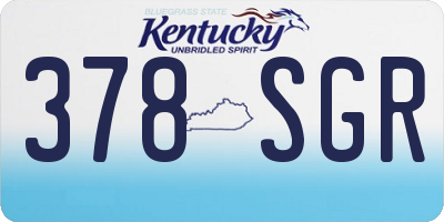 KY license plate 378SGR