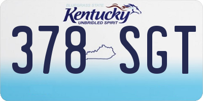 KY license plate 378SGT