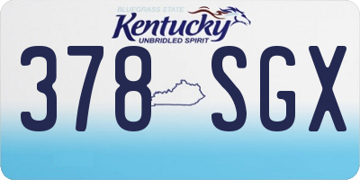 KY license plate 378SGX