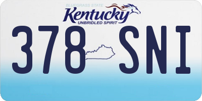 KY license plate 378SNI
