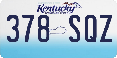 KY license plate 378SQZ