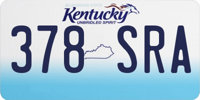 KY license plate 378SRA
