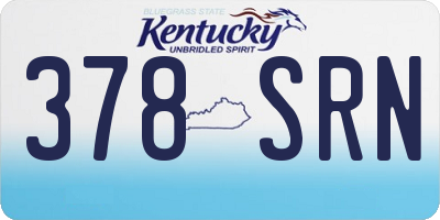 KY license plate 378SRN