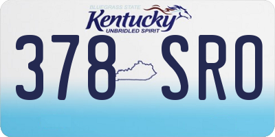 KY license plate 378SRO