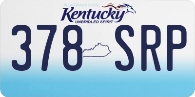 KY license plate 378SRP