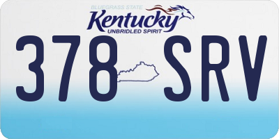 KY license plate 378SRV