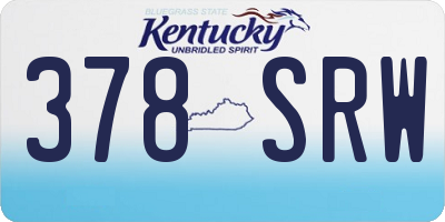 KY license plate 378SRW