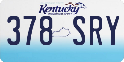 KY license plate 378SRY