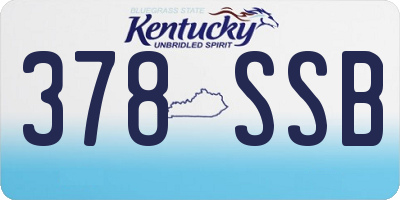 KY license plate 378SSB