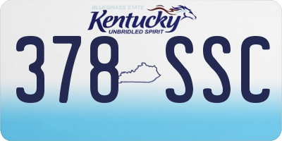 KY license plate 378SSC