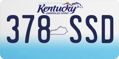 KY license plate 378SSD