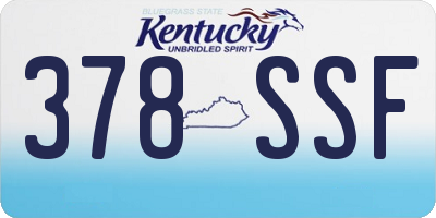 KY license plate 378SSF