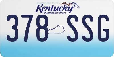 KY license plate 378SSG