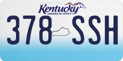 KY license plate 378SSH