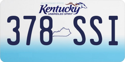 KY license plate 378SSI