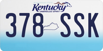 KY license plate 378SSK