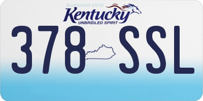 KY license plate 378SSL