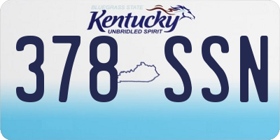 KY license plate 378SSN
