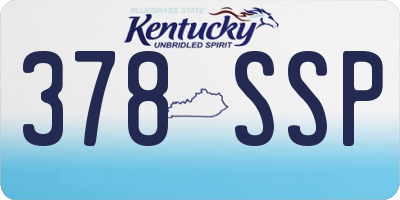 KY license plate 378SSP