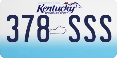 KY license plate 378SSS