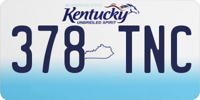 KY license plate 378TNC