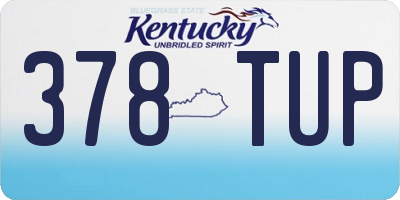 KY license plate 378TUP