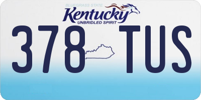 KY license plate 378TUS